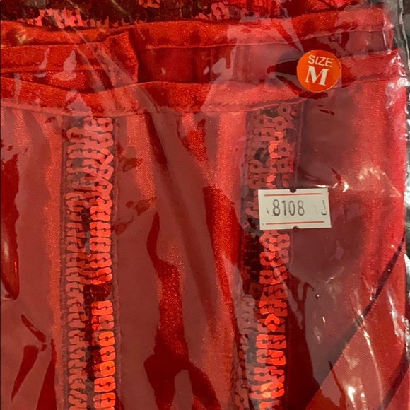 New! Showgirl Sequin Red Corset Size Medium - Picture 2 of 3